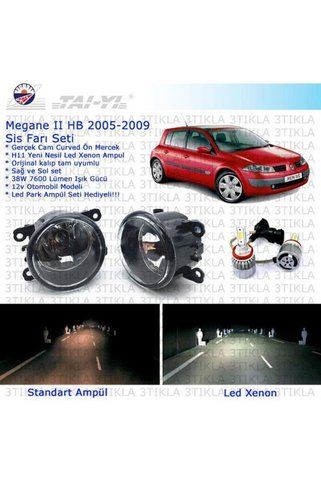 3 Tıkla Renault Megane 2004-2008 Beyaz Led Xenon Sis Farı Seti