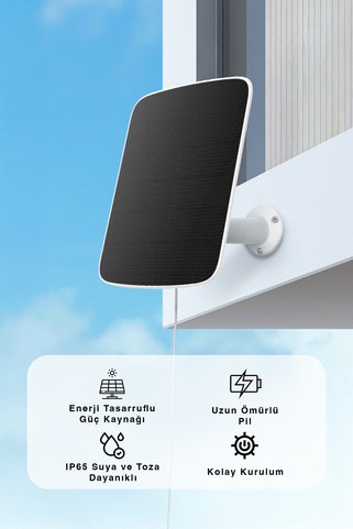 EZVIZ Cs-cmt-e Solar Şarj Paneli – Güneş Enerjili Kamera Paneli, Ip65 | Fynix Teknoloji