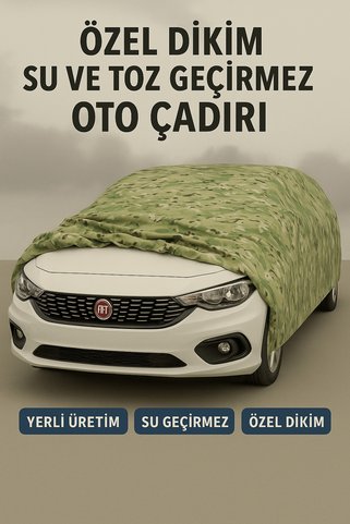 içel çadır Fiat Egea Cross 2021–2025 Uyumlu Araç Çadırı Kamuflaj Desenli Su Geçirmez Pamuklu Kumaş