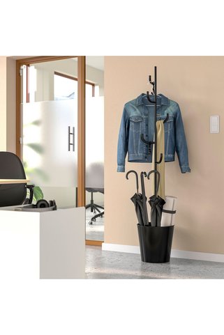IKEA ayaklı askılık, siyah, 173x33 cm Çap: 33 cm Yükseklik: 173 cm