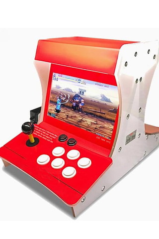 Coverzone İki Kişilik Retro 10 inç Ekran Oyun Konsolu 8200 Oyun Makinesi Dahili Hoparlör M77
