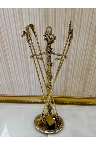Handmade ESTERHOMEDECOR Pirinç şömine seti maşa takımı