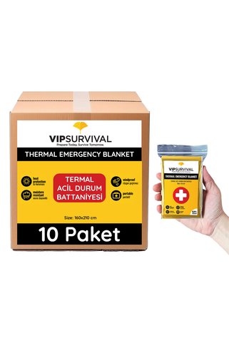 4s Acil Durumlar Ve Deprem İçin Termal Battaniye ,Vücut Isınızı Koruyun 10 Adet