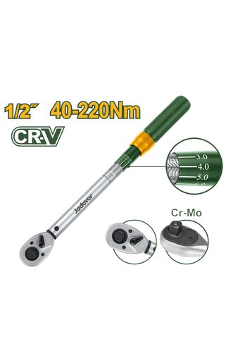 dorf Jadever 1/2 Tork Kolu 40-220Nm Çantalı Kalibrasyonlu 430mm