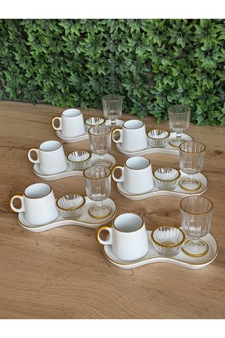 Hediye Köşkü 6 Kişilik Pure 24 parça Kahve Sunum Seti