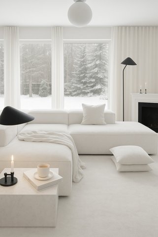 S Home Design Concept Frida 3 Modül Köşe Koltuk Babyface, Kırık Beyaz Dinlenme Modüllü 240x240