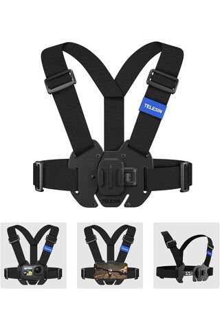 Coverzone Aksiyon Kamera Göğüs Askısı | GoPro Uyumlu Göğüs Askı | Aksiyon Kameralar için Yelek Göğüs Kayışı