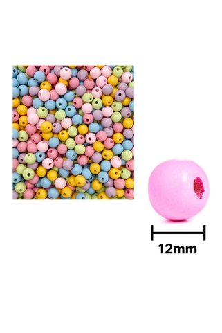 gnsstore Esmay Ahşap Boncuk Pastel Renk 1kg 12mm Yuvarlak
