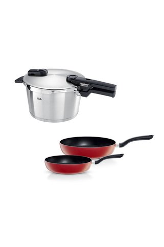 Fissler Vitaquick Premium 4,5 Litre Düdüklü Tencere + Kırmızı Cenit Tava Set