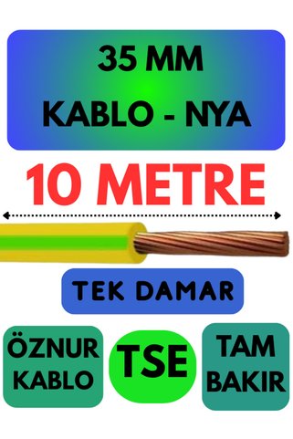 Avarson Öznur 35 MM NYA Kablo Metre Seçenekli (Sarı-Yeşil) 10 METRE
