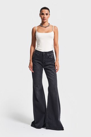 it's basic Kadın Koyu Füme Renk 2w5-1 MRY Flare Fit Komfort Kumaş İç Boy 83cm Denim Jean