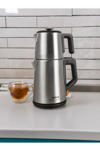 TEFAL Magic Tea Xl Çay Makinesi 1650 Watt Paslanmaz Çelik Çay Makinesi - Gri