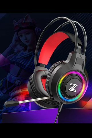 Zeiron V6 Siyah USB 7.1 Stereo Profesyonel Mikrofonlu Surround Gaming RGB Kulaküstü Oyuncu Kulaklığı