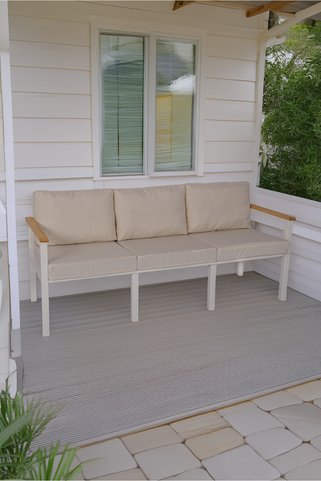 neokas Metal Bahçe Oturma Grubu, Balkon Takımı, Kafe Koltuğu, Bekleme Alanı Koltuğu, 1 Adet Üçlü Kol