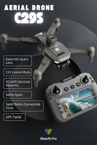 Wearfit Pro C29S GPS 4K ESC Kamerali Drone 1KM Menzil 25 DK Ucus Brushless Motor Akıllı Kumanda Drone