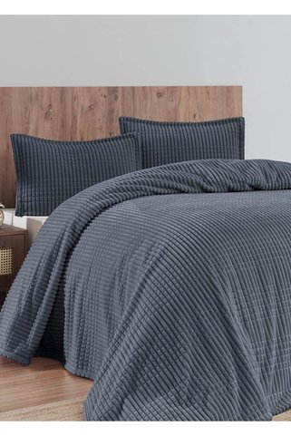 Merinos Modern Line 3 Parça Çift Kişilik Battaniye Seti Kutulu 220x240 Ocean