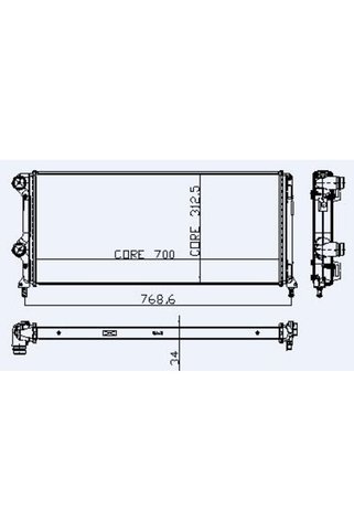 KALE Fiat Motor Radyator Doblo 1,3 / 1,9 Jtd Ym Brazıng (klimalı Klimasız) / (1 Sira Alb Sistem) (700x