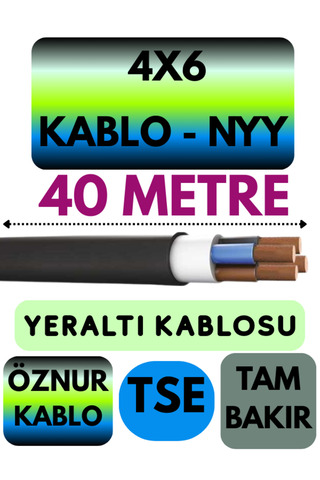 Avarson Öznur 4X6 NYY (Yeraltı Kablosu) Metre Seçenekli 40 METRE