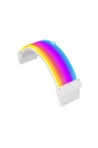 SNT Slv-24P-W Sleeved 24 Pin Anakart Güç Uzatma Kablosu Beyaz ARGB