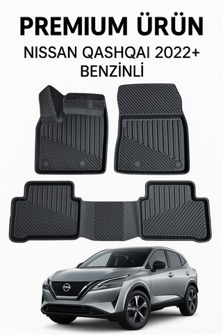 Black Gold Nissan Qashqai 2022+ Benzinli 3D Havuzlu Oto Paspas Premium