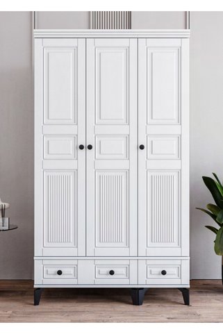 miracool Terra 3 Kapılı Dolap / %100 MDF / Beyaz