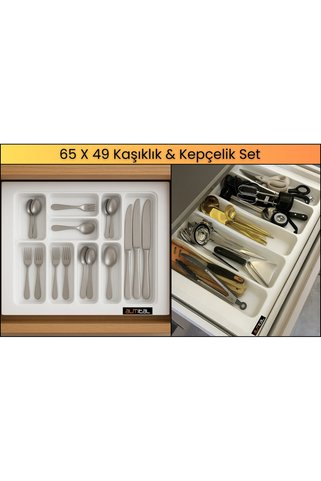 almital mobilya aksesuarları furniture accessories 65x49 Cm. Beyaz Kaşıklık Ve Kepçelik 2'li Set (59X41 CM'E KADAR KESİLEBİLİR)