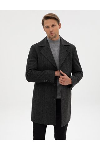 Pierre Cardin Antrasit Yün Karışımlı Balıksırtı Palto 50312684-VR006