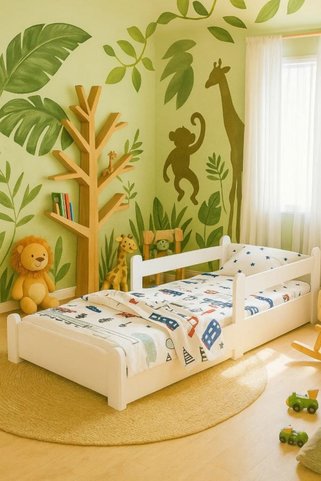 Tuliplife Tulipkids Montessori Karyola Beyaz 90x190 Yatak Uyumlu Oval Kesim Çocuk Yatağı Kids-115