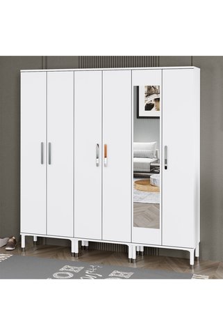 Kalender Dekor Buket-1-3 Ayaklı Aynalı Ayakkabılık Portmanto Vestiyer