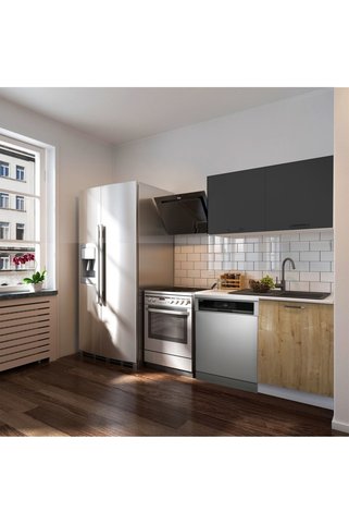 Tdesigno Vora Hazır Mutfak Dolabı 120 cm-Beyaz Laminat Tezgah Dahil-Bulaşık Makinesi Yeri Mevcut-Mat