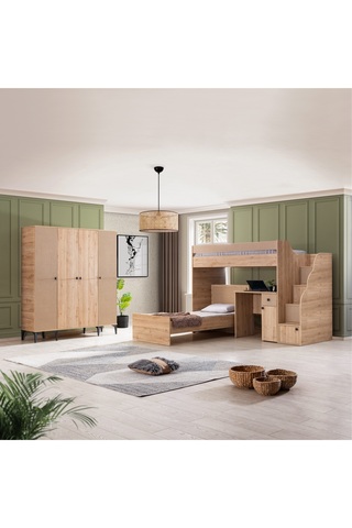 teknikgenç odası RUSTİK 4LÜ RANZA SET