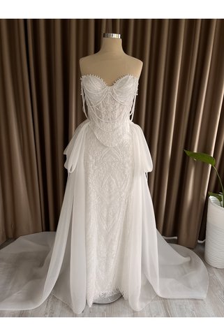 ABAD.HANDMADE Korse detaylı inci kristal işlemeli balık gelinlik