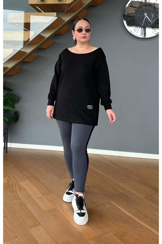 Vio Moda Büyük Beden Armalı Tayt Takım