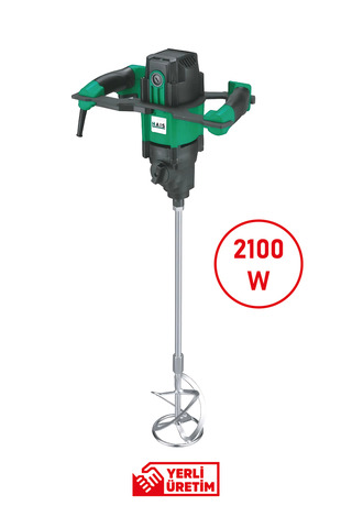 Hais 2100 Watt Profesyonel Boya ve Harç Karıştırıcı | Güçlü Motor, Ergonomik Tutma ve Çift Karıştırma Ucu
