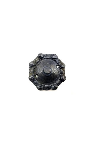 EkoAlışverişDünyam Antika Tarz Dekoratif Pirinç Güllü Kapı Zili - 75mm, Oksit