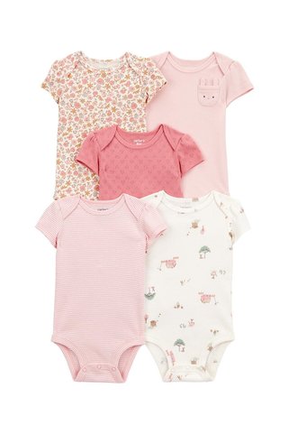 Carter's Kız Bebek Kısa Kollu 5li Body Prematüre-24 Ay Desenli