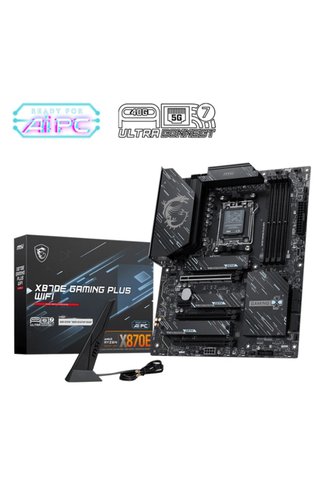 MSI GAMING PLUS X870E WIFI DDR5 AMD X870E AM5 Soket DDR5 8200+(OC)MHz ATX Oyuncu (Gaming) Anakart