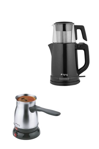 Kingstar telveli Türk kahve makinesi+Teapro plastik çay makinesi