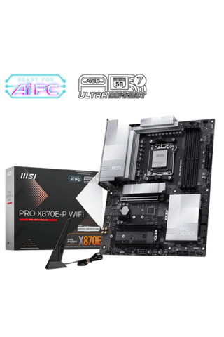MSI PRO X870E-P WIFI DDR5 AMD X870E AM5 Soket DDR5 8200+(OC)MHz ATX Oyuncu (Gaming) Anakart