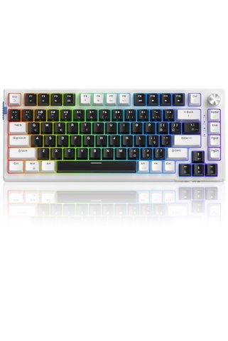 MageGee SKY81 83 Tuş Kablosuz RGB Hot-Swap Gasket Siyah-Beyaz Gaming Klavye
