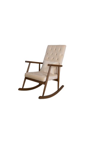 Vivense TREND SALLANAN SANDALYE, KREM, AHŞAP, CEVİZ AYAK
