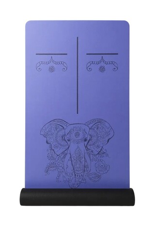 NYRA Kaydırmaz Doğal Kauçuk Yoga Matı 5mm Mavi Ganesha Desenli