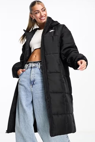 Nike Terma Fit Synthetic Fill Loose Fit Classic Maxi Puffer Jacket Kadın Kapüşonlu Bol Kesim Parka S