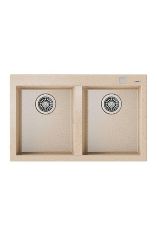 Teka FORSQUARE 790 TG Granit Evye, Avena Beige, Çift Hazneli, 79x50 cm, Tezgahüstü, Bej