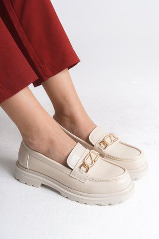 Riccon Kadın Loafer 0012506 Bej