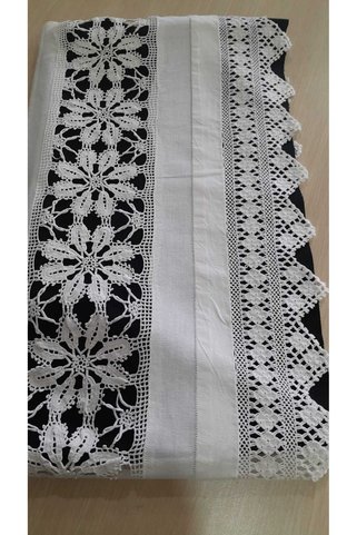 Papatyam 100 x 200 pamuk ipten örülmüş tığ işi etek/elişi/takım işleme/vintage