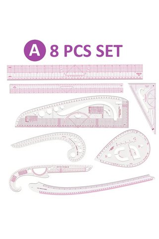 BGA A model 8 pcs fransız eğrisi terzi dikiş cetvel seti moda tasarım işaretleme gönye cetvel seti