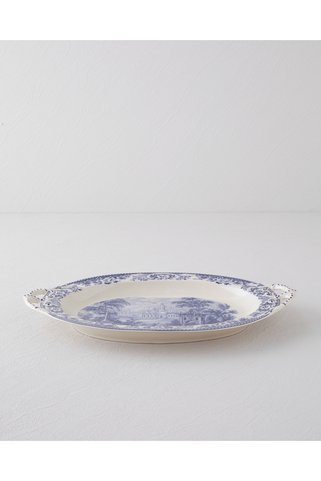 English Home Preston Stoneware Kayık Tabak 36 cm Lacivert