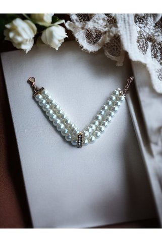 FAYRA ACCESSORIES Kristal Taşlı İnci Bileklik