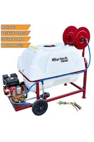 BARTECH PM400 İlaçlama Tankı Tetikli Tabanca 400LT 30 luk Pompa Hortumsuz
